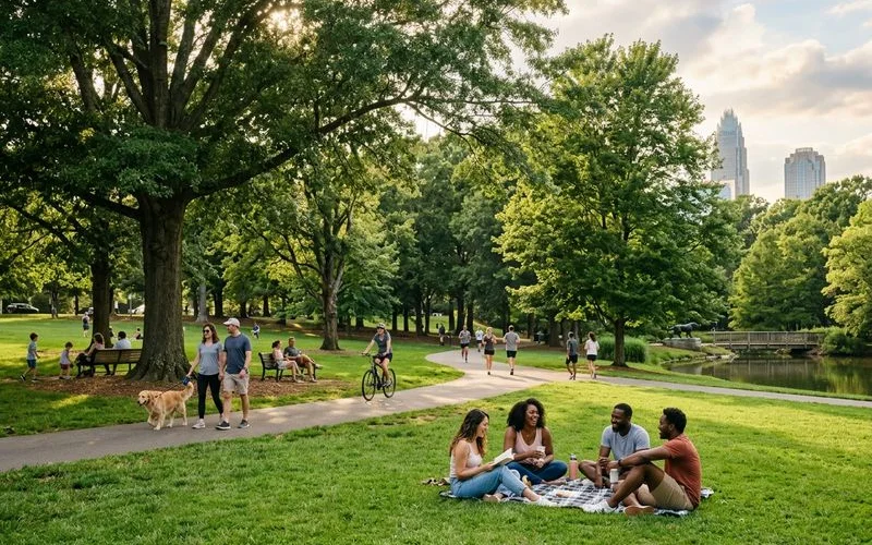 Freedom Park Charlotte and Pullen Park Raleigh side-by-side green spaces