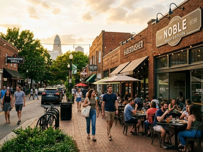 Editorial lifestyle photograph of street life in a Charlotte neighborhood